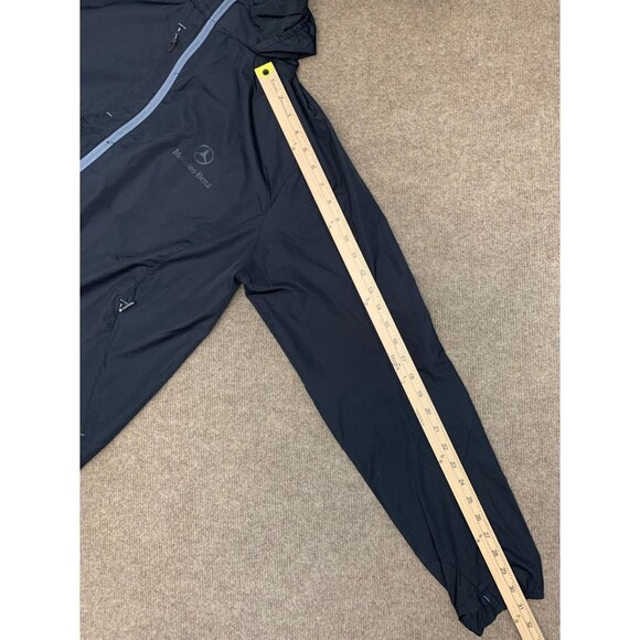 Mercedes-Benz Jacket Mens M Lightweight Hooded Black Windbreaker Zip-Up - Picture 5 of 10